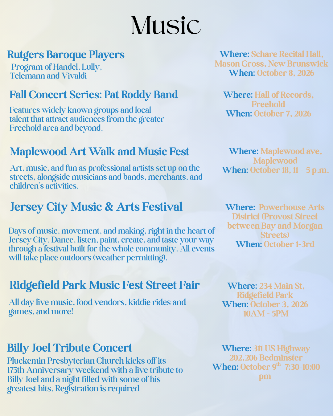 What to do in New Jersey in October